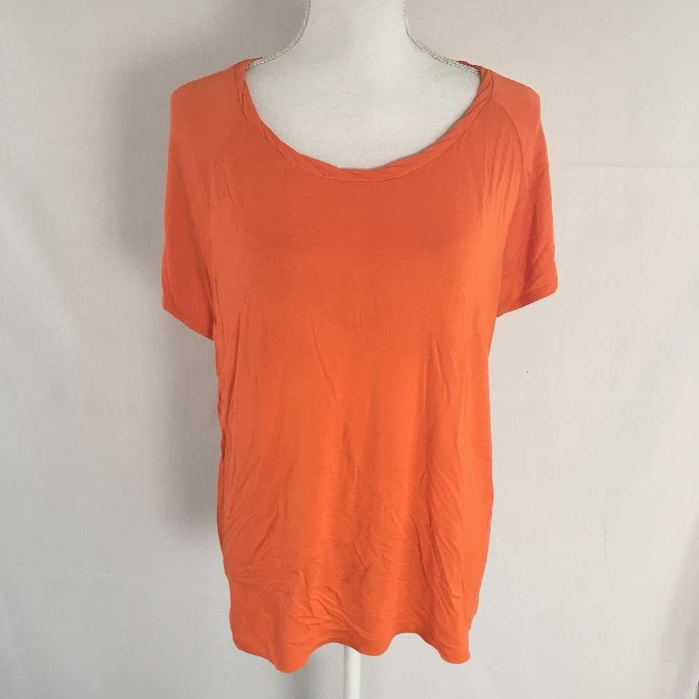 AVA Orange Short sleeve knit top